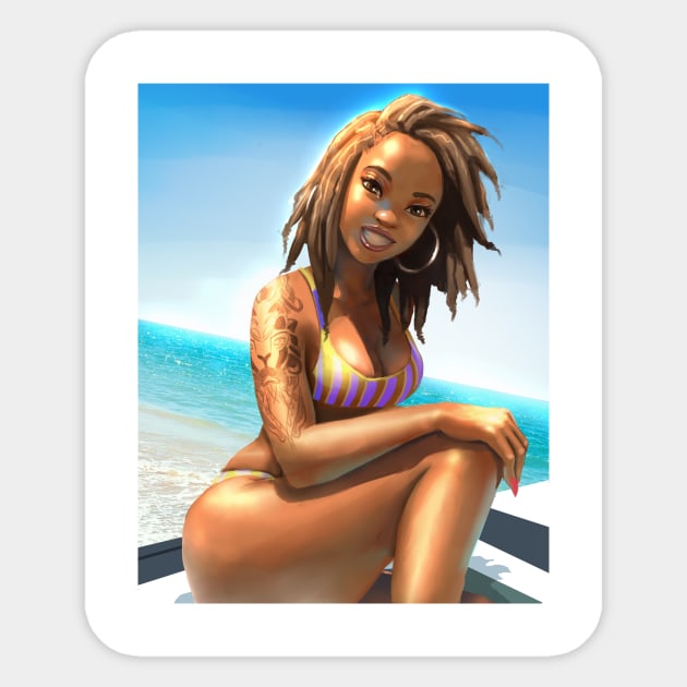 Caribbean Girl Collection Sticker by Beckley Art